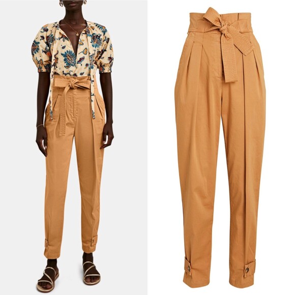 NEW A.L.C. Karey Tie-Waist Pants in Brown Size 2 Women's